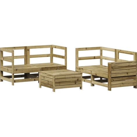 Maison Exclusive - 5-tlg. Garten-Sofagarnitur Kiefernholz Imprägn