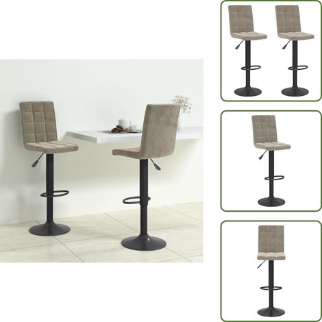 Tabourets de bar lot de 2 gris clair velours - Tabouret De Bar - Chaise De Comptoir - Fauteuil De Bar - Tabourets Hauts - Meubles De Cuisine (1/5)