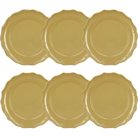 Lot de 6 assiettes plates 26,5cm en grès, SIGNATURE (1/3)