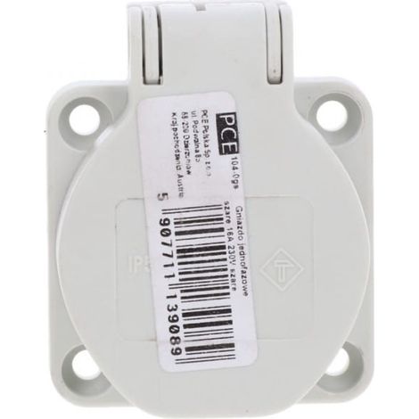 Presa a pannello con messa a terra IP54 grigia 2P+Z 104-0GS
