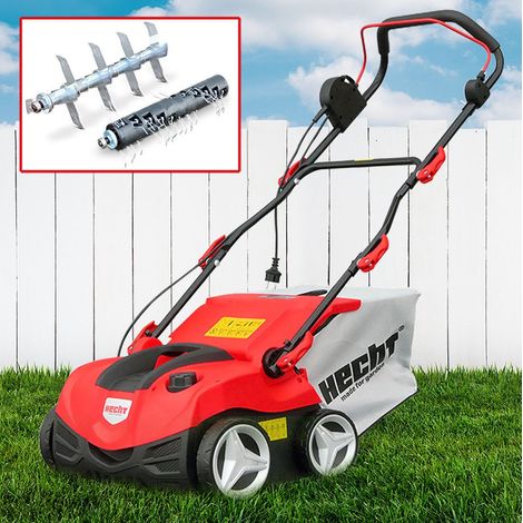 Scarificateur électrique 2000W 2-en-1 – Largeur de travail 360mm – Bac de collecte 45L – Moteur puissant pour entretien pelouse – Hecht