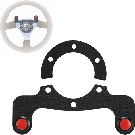 Kits de boutons de klaxon externes en fibre de carbone pour volants MOMO/OMP/Nardi/Sparco à 6 boulons (double bouton) (1/5)