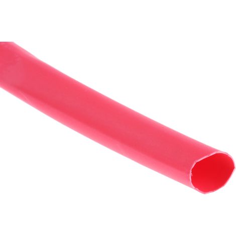Gaine thermorétractable RS PRO, Dia. 6.4mm Rouge rétreint 2:1, 8m ( Prix pour Bobine de 8 Mètres )