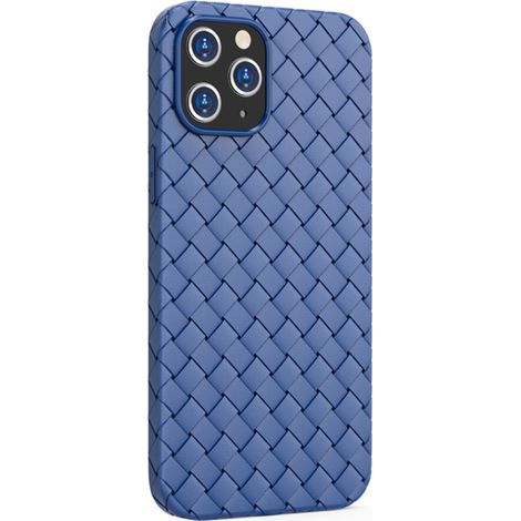 Une coque de protection pour iPhone 14 Pro Max, dotée d'un design ultra-fin, d'une protection intégrale grâce à sa coque en TPU, d'une compatibilité avec la recharge sans fil et d'une texture tissée. (1/2)