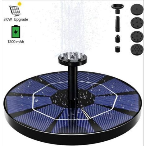 Autre batterie au lithium intégrée 3W 6 arroseurs fontaine de bain d'oiseau de jardin solaire (1/5)