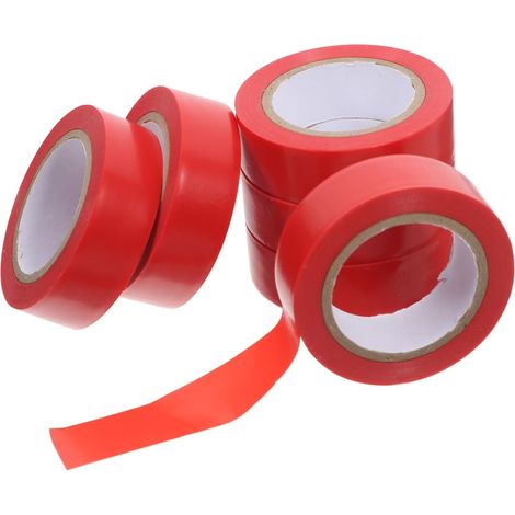Lot de 6 rouleaux ruban isolant ignifugé rouge flexible pour le (1/5)