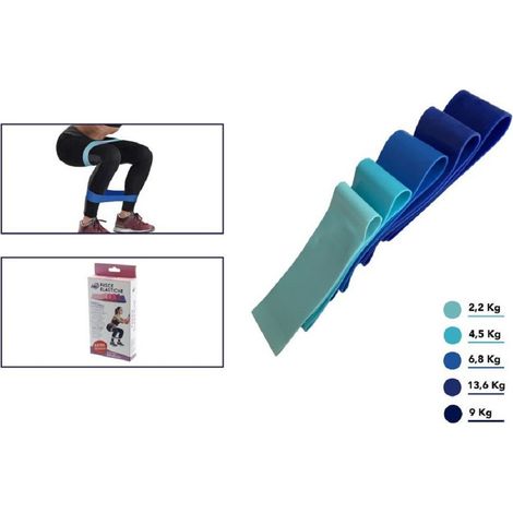 Set 5pcs Elastic Bands Fitness Resistance Latex Various Exercises Yoga Gym (1/5)
