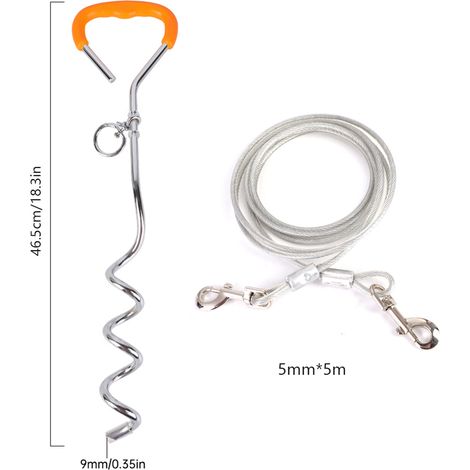 Piquet de fixation pour laisse de chiot, idéal pour le camping en extérieur, dans le jardin ou ailleurs. (1/5)