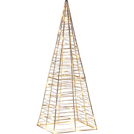 Decoración figura de Navidad LED metal plateado árbol de temporada exteriores Puksala (1/5)