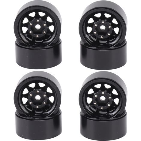 4 Roues Beadlock 1 Pouce Rainure Profonde Universelles pour Carrosserie Traxxas ATV RC Pièces Vis Incluses Noir (1/5)