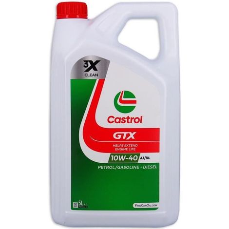Aceite de motor Castrol GTX Gasolina Diesel 10W40 5 L (1/3)