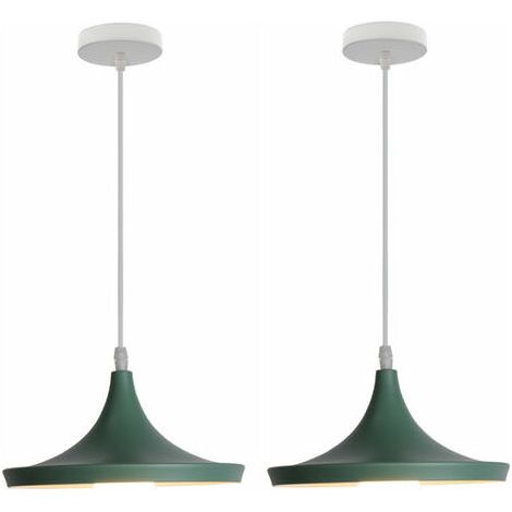 Piece of Modern Creative Wrought Iron Pendant Chandelier E27 Decorative Hanging Lamp Living Room Bedroom (Green) - Green (1/4)