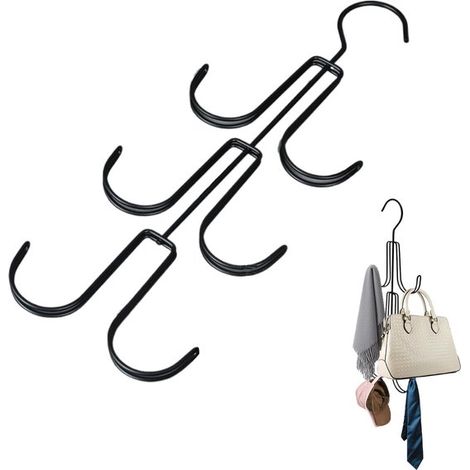 2er-Pack Taschenhalter Handtaschenaufbewahrung Wandhaken für Taschen, Hüte, Schals, Gürtel Dekoration für Zuhause, Umzug Schwarz (1/5)