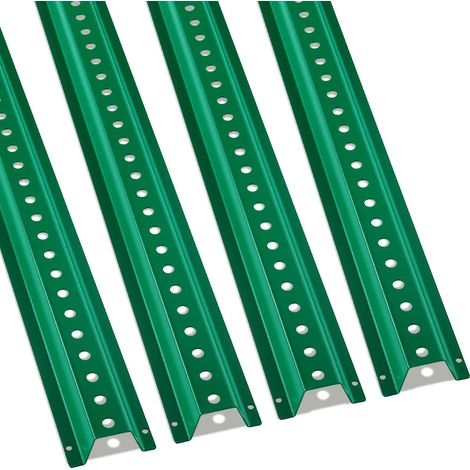 Poteau pour Panneau de Signalisation 244 cm, Support pour Panneau de Signalisation Lot de 4, Poteau pour Porte-Affiche Profilé en U, pour Indiquer la Route, Sécurité Routière Parking, Vert (1/5)