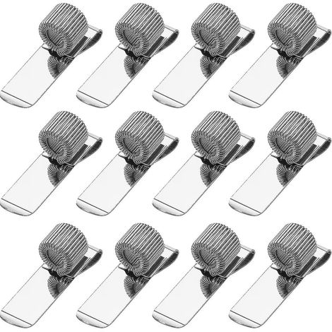 Lot de 12 porte-stylos et porte-blocs en acier au manganèse, pour carnet et bloc-notes, à utiliser à la maison, au bureau ou dans une poche. (1/5)