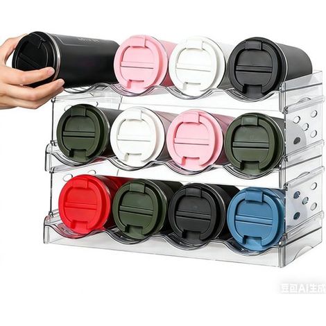 Étagère de rangement - casier à vin - étagère de bureau - Démontable - 3 niveaux. Peut contenir 12 bouteilles. Transparente (1/5)