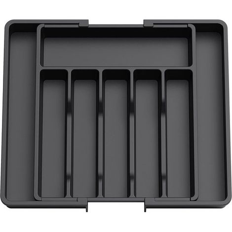 Organizador extraíble para cajones de cubiertos - De plástico, ajustable, para cucharas y tenedores. (1/5)