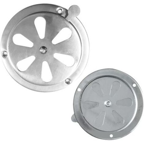 1 - Grille De Ventilation - Rosette D'aération - Acier Inoxydable - Volets Réglables Manuellement - Pour Camping-car Bateau Barbecue - Argent - 12,5cm (1/5)