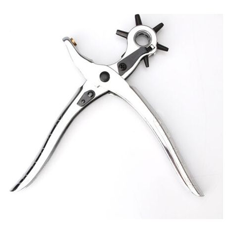 Pince Perforatrice Multifonctionnelle en Métal, Perforateur à Trous Ronds Multiespécifications, Outil de Perforation Universel pour Cuir, Ceinture, Papier et Tissu