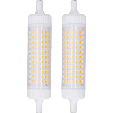 Bombilla regulable R7s de 118 mm con protección ocular en ambos extremos, 154 LED, 15 W, para lámpara de pie de escenario, 110 V, 2 unidades, luz cálida.