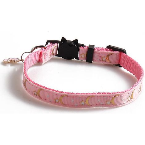 1 Pices(rose) Ensemble Collier ,rglables Bandana Pour Les Promenades En Plein Air Pour Chats Et Chiots (1/4)