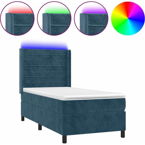 Maison Exclusive - Letto a Molle con Materasso e LED Blu Scuro 100x200 cm (1/5)