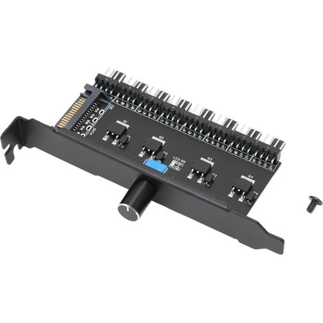 Régulateur de hub pour ventilateurs de boîtier d'ordinateur 12V avec 1 bouton pour 8 interfaces SATA (1/5)