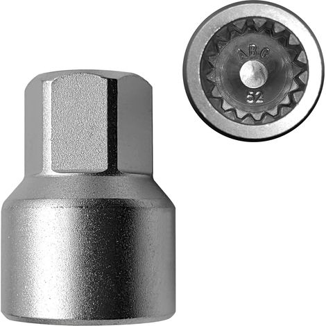Ortviai Clé de démontage pour écrous antivol de jantes Porsche – Douille épaisse 52 mm en acier trempé