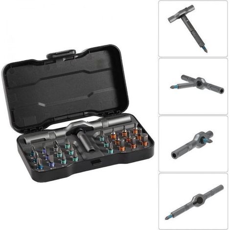 Set di cacciaviti multifunzione 24 in 1, 1 set di cacciaviti magnetici con forme intercambiabili, set di cacciaviti a cricchetto compatto e portatile, kit di attrezzi per riparazioni domestiche (1/5)