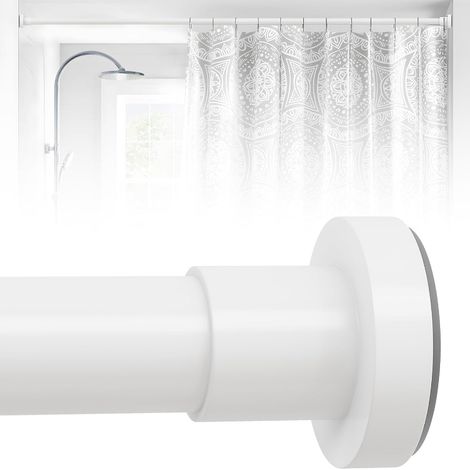 2 pièces , Tringle télescopique sans perforation, tringle à linge en métal, tringle à rideau, tringle à rideau de douche, extensible jusqu'à 120 cm (1/5)