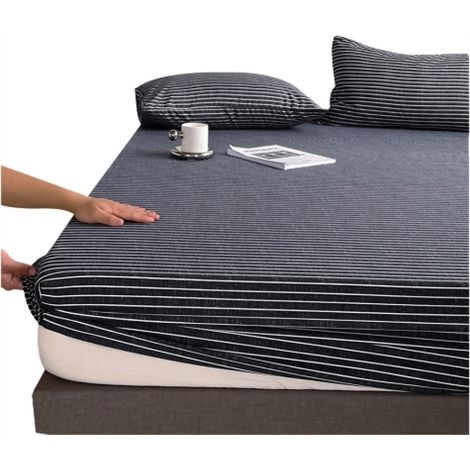 1 drap-housse, élastique tout le tour, poches profondes, adapté matelas jusqu'à 35 cm, usage maison et hôtel (1/5)