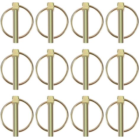 12pcs Goupilles de Verrouillage Remplacement en Acier au Carbone Remorque Multi-fonctionnelle Sécurité Lynch Goupille Accessoires pour Camions à Benne Basculante Chariots Remorques, 8x45mm (1/5)