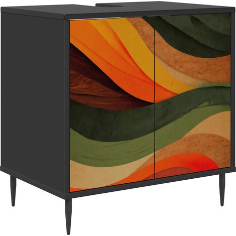 Maison Exclusive - Mobile da Bagno BONN Rovere Nero 60 x 40 x 61 cm (1/5)