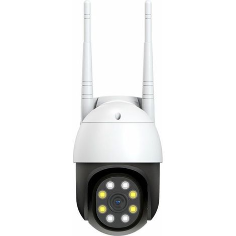 1-Megapixel-Außenkamera, 720p-WLAN-PTZ-Dome-Kamera, 360°-Rundumsicht, Nachtsicht, Zweikanal-Audio, Bewegungserkennung, Fernzugriff über die icam365-App, wetterfest (IP66) – Crezuo