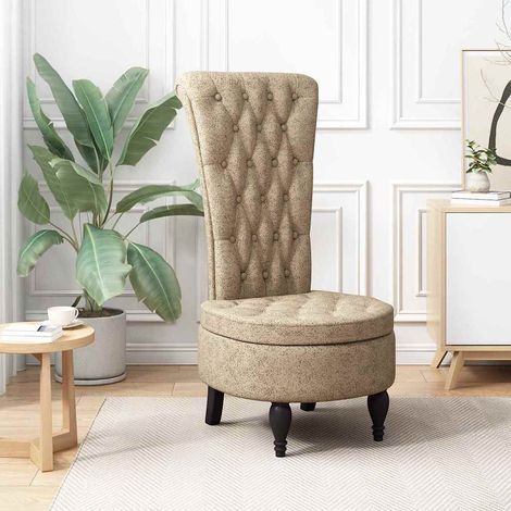 vidaXL Fauteuil à pantoufle Gris clair 56,5 x 70 x 110 cm Simili daim