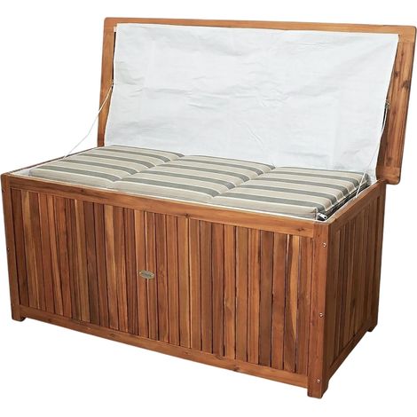 Akazie Auflagenbox WASHINGTON mit Innenfolie - 133 x 58 x 55 cm - Holz Box für Stuhl Polster Auflagen