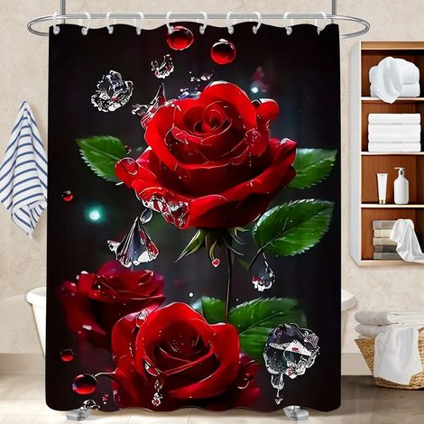 Rideau de douche en polyester 180x180 naturel rideau étanche pour une déco unique (1/5)