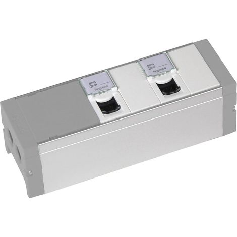 Legrand – Bloc nourrice 2 prises RJ45 catégorie 6 FTP – Cuve aluminium – IP20 IK07 – Fixation sur mobilier – Usage intérieur (1/2)