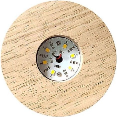 Présentoir lumineux en bois avec éclairage LED pour objets d'art en cristal, verre et résine 3D. Socle lumineux à piles. (1/5)