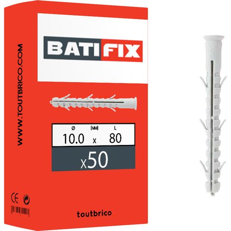 50 chevilles longues huisserie 10x80mm nylon Batifix