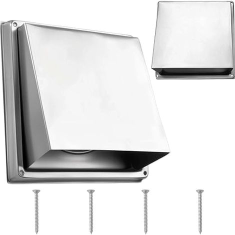 Couvercle métallique de 4 pouces pour conduit d'évacuation d'air extérieur avec grille amovible - Évents muraux en acier inoxydable 304 pour la maison (1/4)
