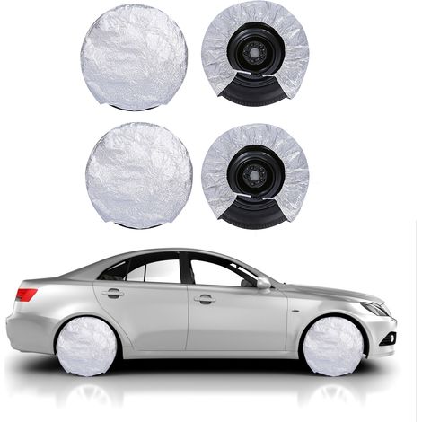 Lot de 4 Housses de Roue Imperméables, Protège-Pneus Solaires pour Camping-Car, Bateau, Remorque, Camionnette, Van, Anti-UV et Intempéries (1/5)
