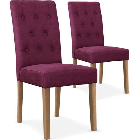 Lot de 2 chaises Cecil Tissu Violet
