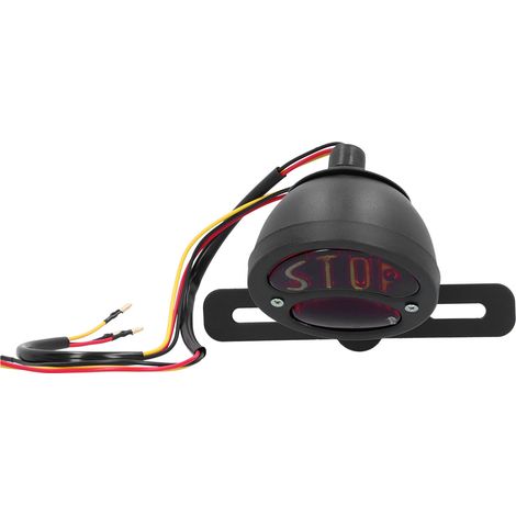 Feu arrière LED 12V style rétro pour moto Yamaha, feu stop et frein avec support de plaque, universel (1/5)
