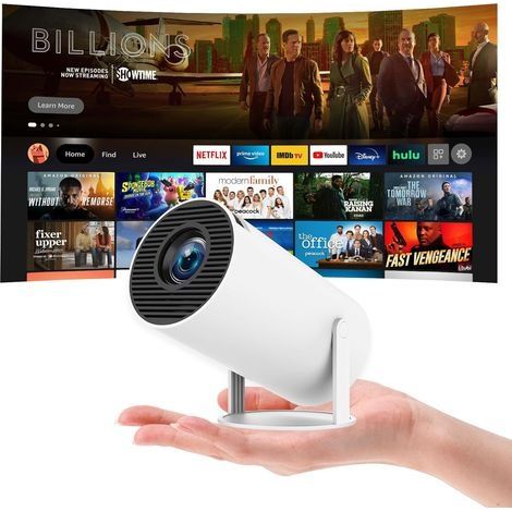 Mini Projecteur 4K Videoprojecteur Portable Projecteur Video WiFi 6 Android 11 Retroprojecteur 1080P Full HD Supporté pour TÉLÉPhone PC Lap HDMI Home Cinéma 180° Rotation (HY300PRO) (1/5)