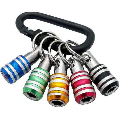 Ensemble de 5 porte-embouts de tournevis à poignée hexagonale 1/4", rallonge, adaptateur de vis à changement rapide. (1/5)