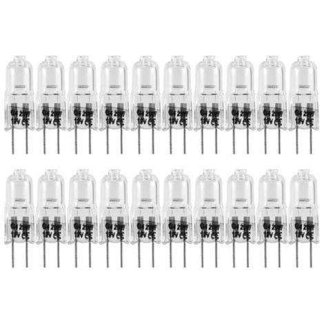 Lot de 20 ampoules halogènes G4 20W 12V – Culot G4 transparent – Blanc chaud 2700K – Éclairage cuisine et signalisation (1/5)
