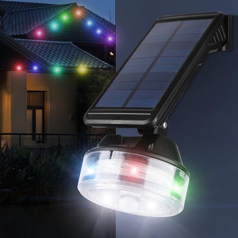 Lumières solaires pour jardin extérieur, lampes murales à capteur de mouvement avec guirlande LED de 8M, rotatif à 180 ° et 2 modes d'éclairage, lumière solaire étanche pour clôture de jardin, patio, (1/5)