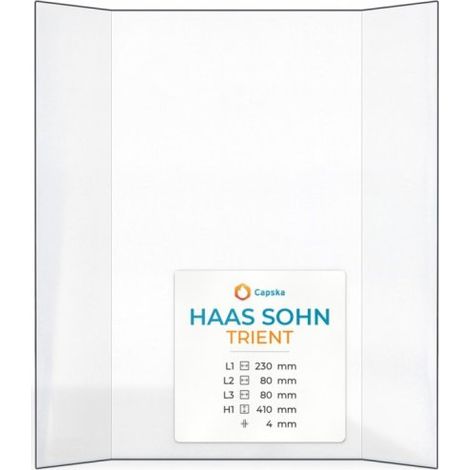 Vitre Haas Sohn TRIENT - Verre Prismatique pour insert - (80 + 230 + 80) x 410 mm (L2+L1+L3 x H1) - 4 mm