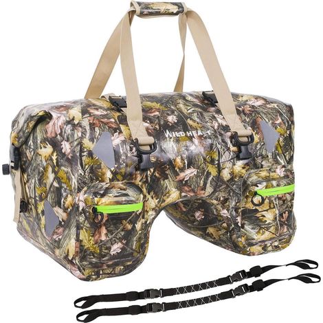 Motorrad Hecktasche 70L wasserdicht mit Seilriemen und Innentasche, Herbstlaubmuster (1/5)